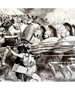 Alexander Victory Over Thracians 1913 Military Plate Print 2 Page Histor... - €34,61 EUR