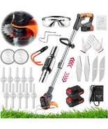 Electric String Trimmer Weed Wacker Lawn Edger With 2 Li-Ion Battery 1 C... - $58.47