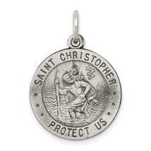 Sterling Silver US Army Emblem St. Christopher Charm Jewerly 25mm x 20mm - £21.77 GBP