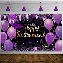 Happy Retirement Party Decorations, Extra Large Fabric Happy Retirement Sign Ban - £15.97 GBP