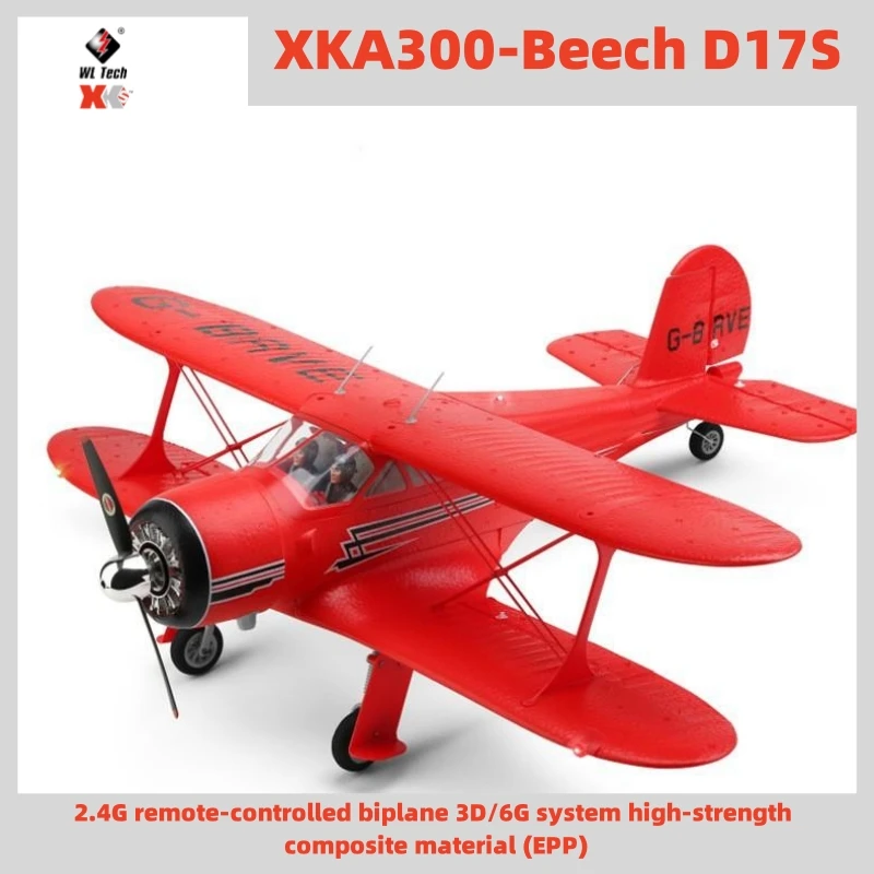 New Wltoys Xk A300 Rc Plane Beech D17s Model 3d/6g Led 2.4ghz Gps Remote Control - $236.83