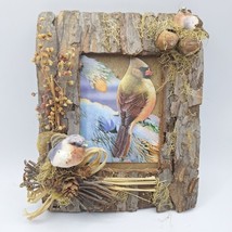 Bark Picture Frame Nature Mushroom Tree 6 x 7 Small Dried Flowers Bird A... - $8.60