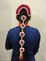 Designer Flower Hair Accessories Set for Braids Bun Women Mehndi Jewelry Set 02 - £36.02 GBP
