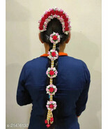 Designer Flower Hair Accessories Set for Braids Bun Women Mehndi Jewelry... - $45.46