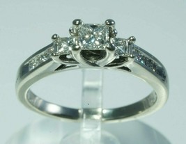 Anillo de compromiso de tres diamantes de talla princesa de 2,45 quilates... - £197.34 GBP