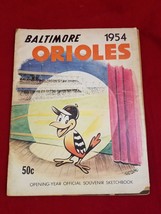 1954 Baltimore Orioles Opening Year Sketchbook Program - Autographed Signed - $233.74