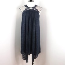 Indigo Thread Co Women&#39;s M Navy Blue Boho Handkerchief Draped Knit Shift Dress - £19.61 GBP