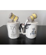 RAE DUNN TOM &amp; JERRY MUG WITH HAMMER TOPPER DOUBLE SIDED - £30.26 GBP