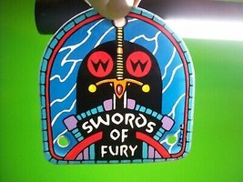 Swords Of Fury Pinball Machine Original 1988 Plastic Promo Keychain Game NOS - £10.50 GBP