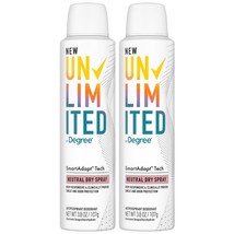 Degree Deodorant, Men, Unlimited Dry Spray Pack - 96-Hour Protection, Ne... - £37.47 GBP