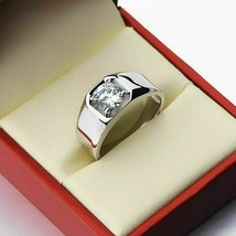 1 Ct Round Cut Diamond Set Men&#39;S Engagement Ring 14K White Gold Over - £100.02 GBP