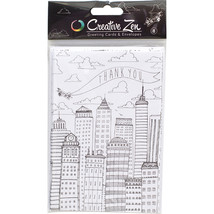 Creative Zen Collection Adult Coloring Coloring Cards Airplane Thank You - £15.73 GBP