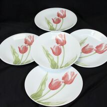 Corelle Tulip Bouquet Salad Luncheon Plates 8-1/2"  Lot of 5 - $36.25