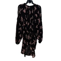 City Chic Black  Floral Budding Romance Long Sleeve Hi Low  Top Size L/2... - $12.69