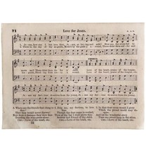 1865 Love For Jesus Victorian Sheet Music Small Page Rare Happy Voices PCBG15A - £19.90 GBP