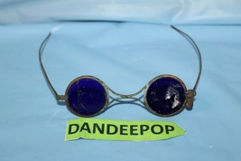 Vintage Old Blue Lens Welding Glasses Protective Eyewear  Steampunk Costume  - £46.43 GBP