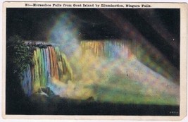 Postcard Horseshoe Falls From Goat Island By Illumination Niagara Falls New York - £3.05 GBP