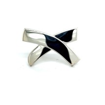 Tiffany &amp; Co Estate Large X Brooch Pin Silver By Paloma Picasso TIF356 - £236.61 GBP