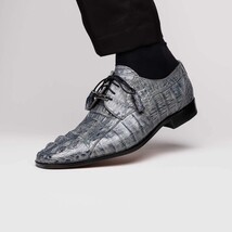Men's Shoes genuine caiman crocodile dress derby's Tulum Gray image 8