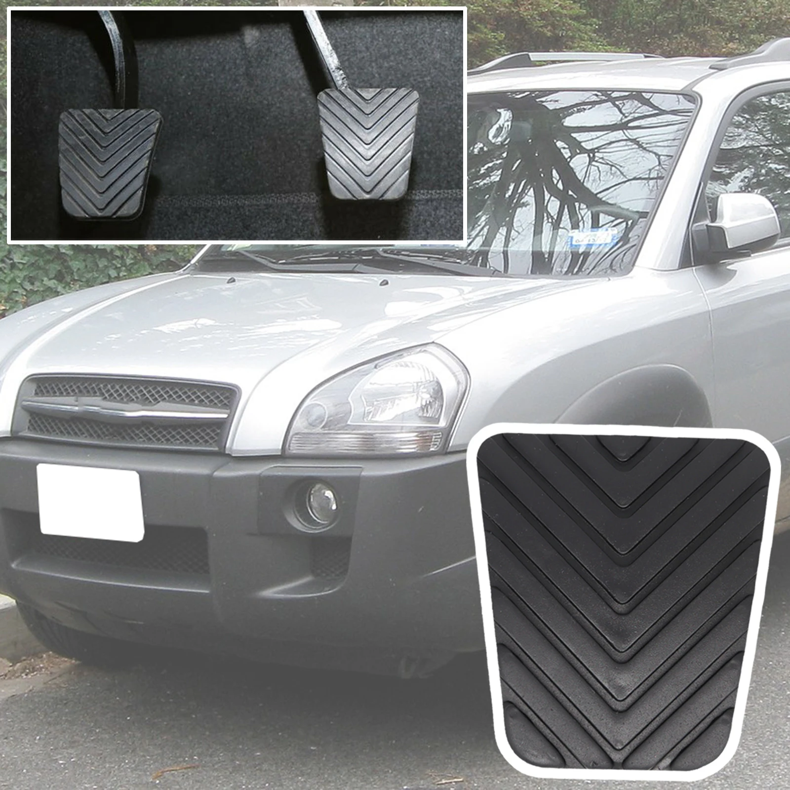 Rubber Brake Clutch Foot Pedal Pad Cover Replacement For Hyundai Tucson ... - $7.93