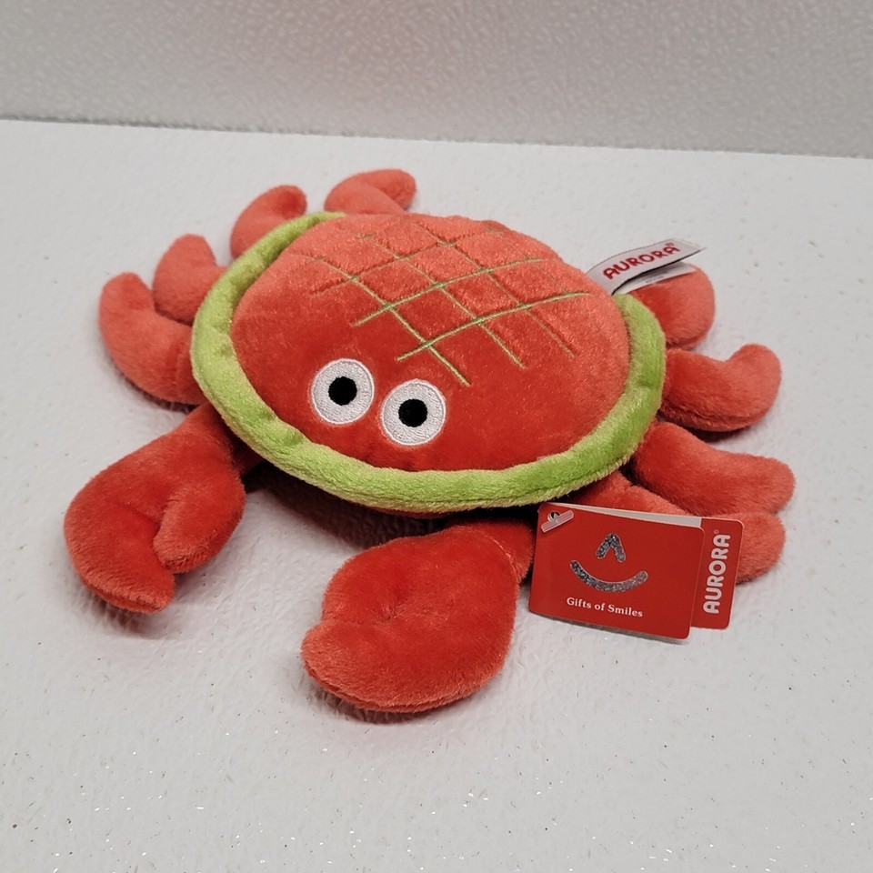 Aurora World Red &amp; Green Crab Plush Sea Ocean Creature Toy - New! 04089 - $20.69