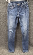 True Religion Halle Mid Rise Jeans Women Sz 23 (24x30) Blue Denim Straight - £36.38 GBP
