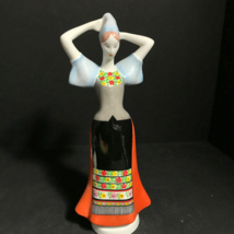 aquincum folk lady Hungarian folk art matyo style porcelain figure - £58.66 GBP