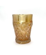 Vintage Carnival Glass Cup Iridescent Tumbler Water Marigold Orange with... - $67.22 CAD