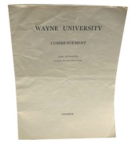 Wayne University Graduation Commencement Program 1953 Detroit Michigan V... - $24.87