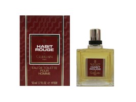 Habit Rouge de Guerlain Cologne 1.7 oz Eau de Toilette SPLASH Pour Homme... - £60.70 GBP