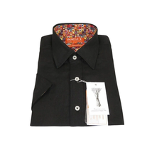 Men High Quality Soft Linen Sports Shirt By INSERCH Short Sleeves SS717 Black image 4
