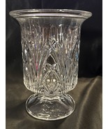 Royal Limited Czech Crystal Pedestal Vase 8.5” 24% Lead Handcut Glass - $44.67 CAD