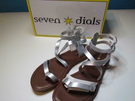 NIB Seven Dials Silver Flat Short Gladiator Sandal Strappy 085  - £6.01 GBP