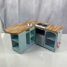American Girl Gourmet Kitchen Set Retired Blue AS IS MISSING PARTS - £69.32 GBP