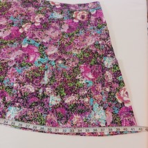 Lane Bryant Back Zipper Womens Cotton Blend Multicolor Floral Circle Skirt Sz 28 image 14