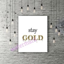 &quot;Stay Gold.&quot; Photo On A Wall Inspirational Quote Publicity Photo - £5.71 GBP