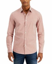 Michael Kors Men&#39;s Slim-Fit Stretch Gingham Check Shirt Harvest Orange-XL - $29.99