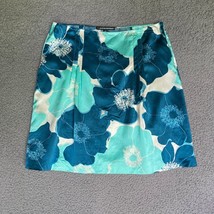 Company Ellen Tracy Skirt Womens 14 Teal White Floral Silk Stretch NEW RP$198 - £37.69 GBP