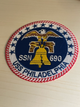 5&quot; Navy Uss Philadelphia SSN-690 Liberty Bell Rwb Round Embroidered Patch - £22.79 GBP