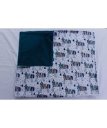 Minky baby blanket - zebra - rainbow - teal  -luxe - small - $25.00