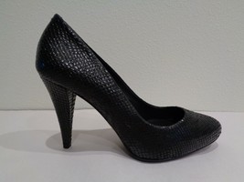 Pour La Victoire Size 6.5 M Black Snake Print Leather Heels New Womens Shoes - £116.67 GBP