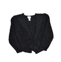 Susan Bristol Mohair Wool Blend Jacket Womens M Black Cardigan Sweater Coat - £28.89 GBP