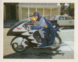 George Barris SIGNED Batman &amp; Robin on Batcycle Photo / Adam West &amp; Burt... - £77.67 GBP