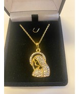 Blessed Mother Brazilian Gold Plated 20&quot; Necklace, New - £19.34 GBP
