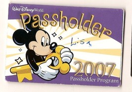 walt disney world ticket pass holder 2007 - £7.29 GBP