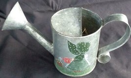 Cute Collectible Small Size Galvanized Steel Watering Can – Hand Painted Green - £23.84 GBP