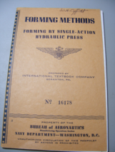 1943 WW2 Navy Aeronautics Forming Methods Booklet 3 - $460.95 MXN