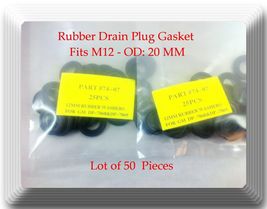 Lot of 50 Rubber Drain Plug Gasket, Fits M12- OD: 20mm Fits:GM Ford  Isuzu Saab - £12.05 GBP