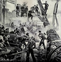 Mobile Bay Battle Hartford And Tennessee 1902 Half Tone Art History Prin... - $22.50