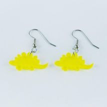 Dinosaur Earrings Stegosaurus Yellow Dangle Casual Fashion Jewelry image 3